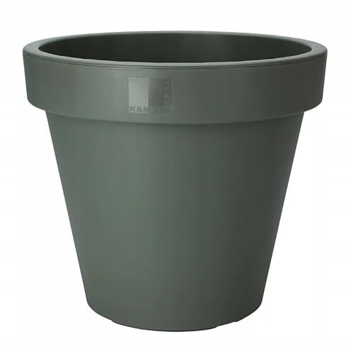 DomoDomo - Grande vaso da fiori rotondo in plastica verde, 80 cm