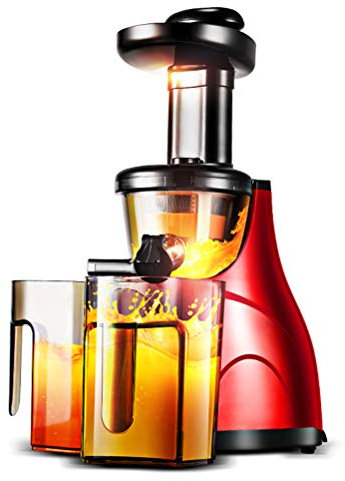 Dbtxwd Masticating Juicer Machine entièrement Automatique Slow Juicer, Facile à Nettoyer Juicer avec Moteur Silencieux pour Les Fruits nutritifs, Lait de soja et de jus de légumes,Red