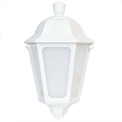 B·LED BARCELONA LED BarcelonaLED Fumagalli - Lampada da parete esterna IP55 in resina stile rustico classico bianco con attacco E27 per terrazza porta giardino