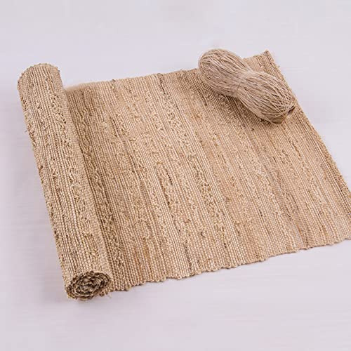 Sh000ad Sackleinen Tischläufer,Natur Jute Country Vintage Stoff Esstisch Tischdecke,100% Ramie Tischband,für Familienfeiern,Hochzeitsparty,Alltägliche Tischläufer Dekoration (40x80cm/16x31.5in)