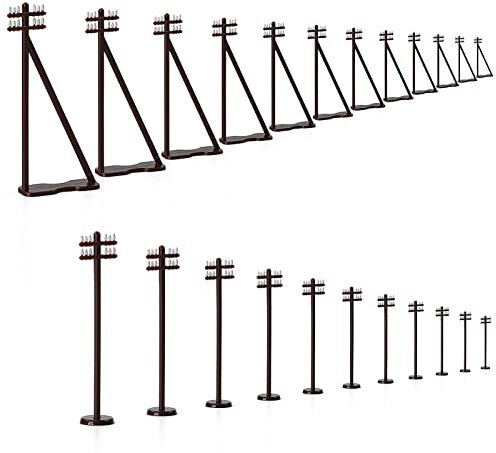 Evemodel 24Stk. Modell N Spur Leitungsmast 1:160 Telegraph Railroad Diorama (Stile 2)