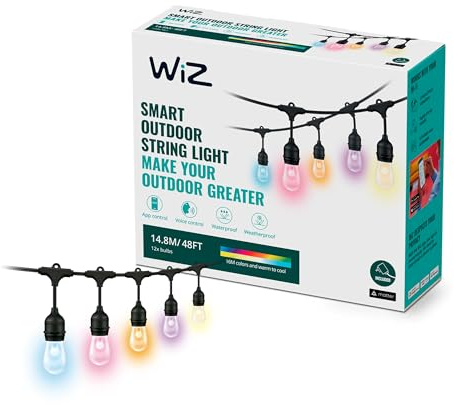 WiZ smarte Lichterkette Tunable White & Color, dimmbar, 16 Mio. Farben, smarte Steuerung per App/Stimme über WLAN