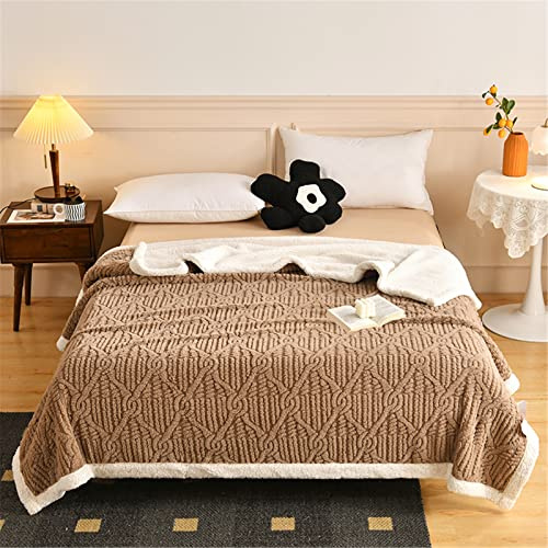 Hayisugal Sherpa Kuscheldecke Flauschige Schlafdecke, super weiche Fleecedecke als Sofadecke, Tagesdecke oder Wohndecke Couchdecke Sofa überwurfdecke, Braun, 200x230cm