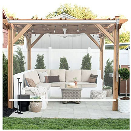 XLHWJCP Transparentes PVC Rollläden Indoor/Outdoor Clear Waterproof Rollos Winddicht Staubdicht Reißfest reinigen für Fenster Pergola Terrasse (WxH:160x275cm/62.9x108.2in)