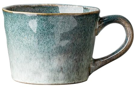 XINRRY Ceramic Coffee Mug, 12 oz Tea Cup with Handle, Vintage Coffee Cup for Office and Home, Dishwasher and Microwave Safe, Sage Green