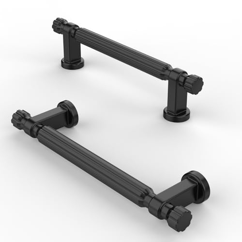 FURNIWARE 10 Stück Küchengriffe Bohrlochabstand 96 mm Möbelgriff Schrankgriffe Schubladengriffe für Türgriff der Badezimmertür,Matt Schwarz