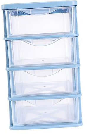 Cabilock 1 x scatola di immagazzinaggio mini contenitore in plastica mini armadietto per trucco, organizer da scrivania con cassetti piccoli