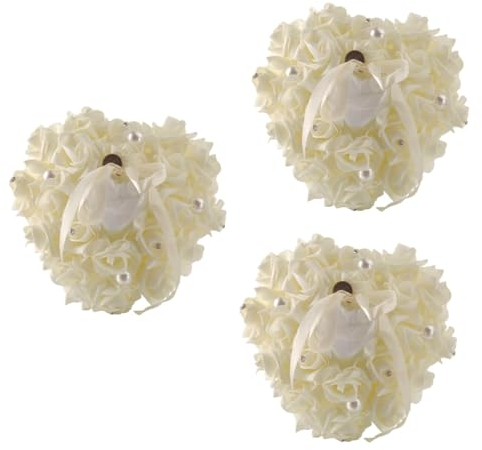 Gadpiparty 3 Stücke Hochzeit Kissen Zehn Planer Rose Bearer Für Engagement Zeremonie Herz Form Kissen Bearer Decor