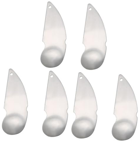 ABOOFAN 6 Pièces Cuillère à Kiwis Outil Pratique Avocat Coupe-Kiwis Légume Cuillères à Découper Les Kiwis à Éplucher Carotte Pomme De Terre Pulpe Fruit Acier Inoxydable Viande