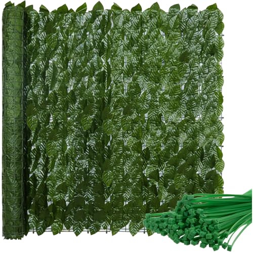Gardlov Brise-vue artificiel pour balcon - Brise-vue - Brise-vue - Bordure de jardin décorative - 0,5 x 3 m - Avec feuilles - 23641