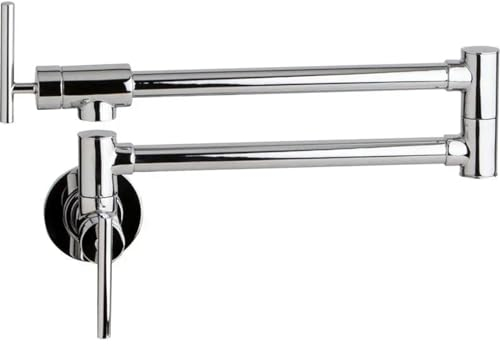 Rubinetto riempitivo for pentole Rubinetto for lavello da cucina a parete nero opaco Nichel spazzolato con beccuccio oscillante doppio snodo da 24 (Color : Chrome)