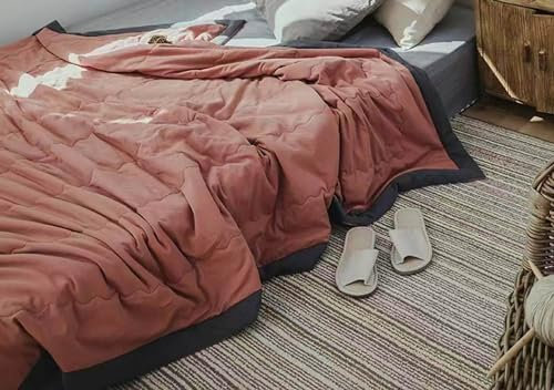 Acdler Cotone Copriletto Trapunta Estivo Matrimoniale/Singolo Copripiumino Una Piazza e Mezza Piumone Trapuntato Leggeroe Consolatore del Leggera 4 Stagioni Coperta(A4,140x200cm)