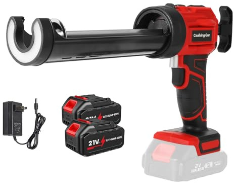 Akku Kartuschenpresse für Makita 18V Akku,Kartuschenpresse Akku mit 4 Geschwindigkeiten und LED- Licht, Kartuschenpistole Elektrisch für 300 ml-Kartuschen, für Abdichten, Versiegeln (2* Akku)