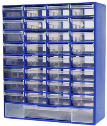 FLCPJGV Contenitore portaoggetti con cassetto e divisore per organizzare Attrezzi da Garage, ferramenta, bulloni, Parti, Gioielli, Blu