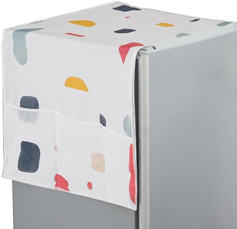 Paño para el polvo del frigorífico, cubierta antipolvo para frigorífico | Con bolsillos de almacenamiento Cubiertas superiores antideslizantes para lavadora y secadora - Cubierta multifuncional a