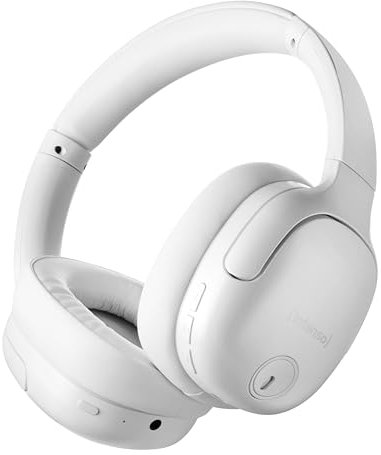 Intenso O400HA Casque Supra-auriculaire Hybride, réduction Active du Bruit, jusqu'à 75 Heures d'autonomie et Bluetooth 5.3, avec Mode Musique, Mode Transparent et Temps de Charge Rapide, Blanc