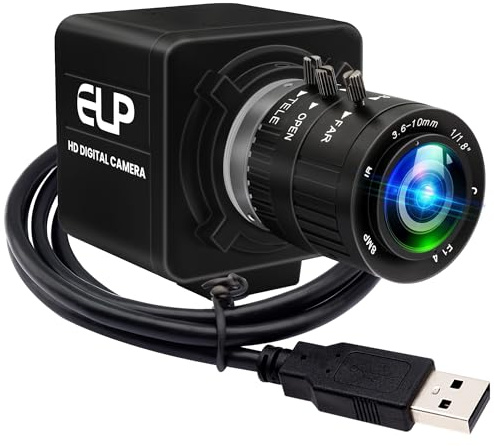 IFWATER USB Camera 4K 12 Megapixels USB Webcam 1080P 120fps High Speed Golf Swing Camera with 3X Manual Optical Zoom Lens Close up PC Camera Plug and Play for Live Streaming Industrial Project Meeting