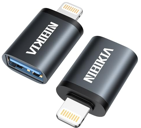 Lightning till USB-adapter, 2-pack iPhone USB Lightning Stick Adapter kompakt USB 3.0-OTG för iPhone/iPad, hubb, midi-tangentbord, mus, kortläsare, USB-datasynkronisering stöder USB Flash Drive