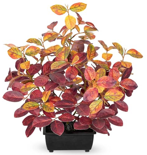 Briful Künstliche Pflanzen Herbstdeko im Topf – 40 cm Hoch, Herbstliche Dekopflanze Kunstpflanze mit Buntem Laub Deko Herbst für Wohnzimmer, Fensterbank & Büro