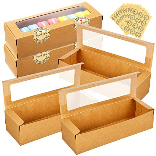 1 Jeu Boîte Moules À Gâteaux Emporter Mini Moules À Pâtisserie Stockage De Macarons Contenants De Préparation De Repas Avec Couvercles Papier Kraft 50 Pièces