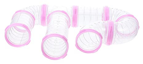 HANABASS DIY Hamster Tunnel Röhren-Maze Spielzeug Aus Robustem Plastik Für Hamster Zwerghamster Meerschweinchen Sicherer Käfig-erweiterungstunnel Transparent Und Langlebig