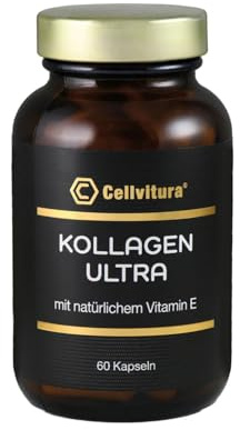 Cellvitura® Kollagen Ultra – mit Coenzym Q10 Premium Kollagen Kapseln, Vitamin C, E & Hyaluron – Collagen Präparat für Haut & Gelenke – 60 vegane Kapseln – 1 Monat Vorrat