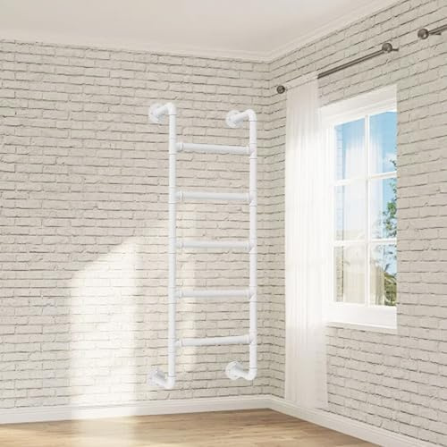 Notfallleiter, Wandmontage, Metall, Dachboden/Keller, Trittschemel, Schwerlast, Klappleiter für Garage, Schnellzugriff