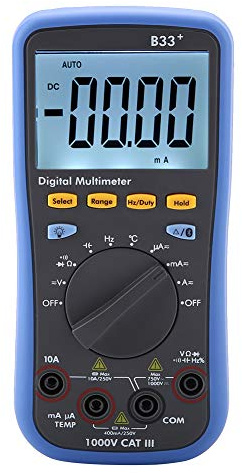 Haofy Multimètre Bluetooth B33+ avec Avertissement Vocal, Enregistreur de Données 3 en 1 + Compteur de Température, Grand écran, Lecture Vocale Intelligente, 7,3 X,4 X 1,2 Pouces pour les Amateurs