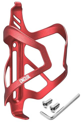 CNCLOL Bike Water Bottle Holder, Lightweight Aluminum Bicycle Bottle Cage Shockproof Design, Holds 20-32oz(500-950ml) for Road/Mountain/BMX/Kids/Gravel/Cycle (Black/Red/Blue/Orange/Purple)