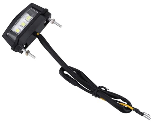 Didiseaon Luz de Matrícula LED para Motocicleta Carcasa Estanca y Plástico Duradero, Adecuado para Camping y Uso Prolongado, Color Negro