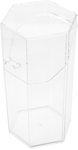 OUNONA Cosmetic Brush Holder Acrylic Cylinder Large Capacity Storage Container for Makeup Brushes with Dustproof Lid Unique Design Office Dorm Room Organizer