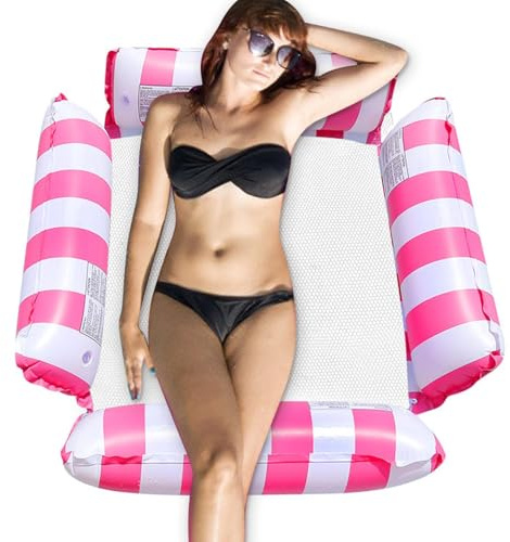 Hamac flottant de piscine - Hamac gonflable pour piscine - Chaise de salon de piscine - Chaises de hamac flottantes - Flotteur de piscine gonflable pour extérieur, piscine, lac