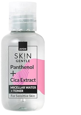 Avon Sk!n Gentle Mizell+acqua per il viso, Pantenolo & Cica, dimensioni da viaggio 50 ml