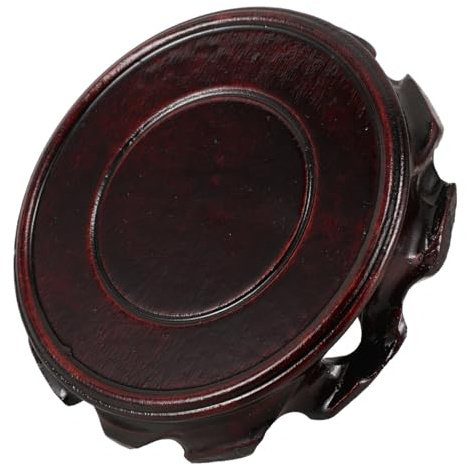 Yardenfun Présentoir Décoratif en Bois Marron pour Vase et Théière Yixing, Support Stable et Polyvalent, Base Ronde Élégante pour Décoration Intérieure