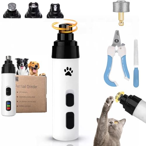 Snrtevu Coupe Griffes Pro, Lime ongle Chien Rechargeable, précise et sans Douleur, 2 Vitesses, 45 DB, 3 Ports Convient aux Chiens/Chats de Grande, Moyenne et Petite Taille (1PC-1)