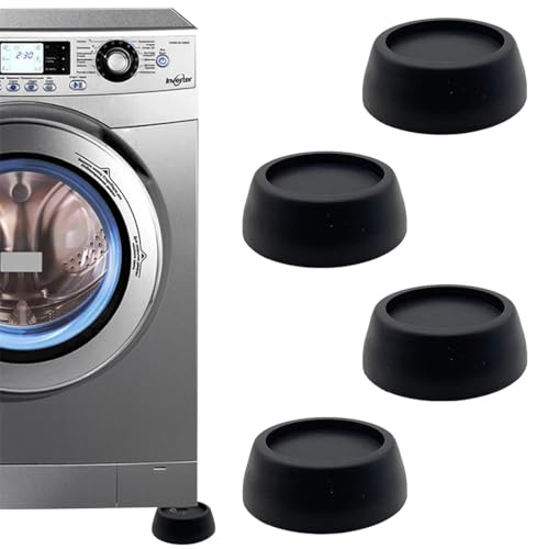 THQAE 4 Pcs anti vibration machine à laver Patin Machine a Laver, Universel Tapis Amortisseurs Lave Linge Socle Anti-Dérapants Pied Drainage Antirouille Support Antivibration pour Séchoir, Frigo