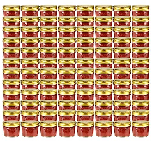 Genérico Tarros de Mermelada de Vidrio Tapa Dorada 96 uds 110 ml,Casa y jardín,Cocina y Comedor,Recipiente para Comida,Tarros de miel-50797