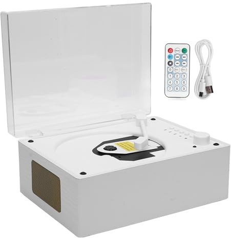 Ticfox Lettore CD Bluetooth portatile Vintage retrò multifunzionale Qualità audio chiara con telecomando Bluetooth 5 0 Riproduzione unità flash USB Altoparlanti stereo integrati pe (Colore venature
