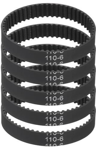 QUARKZMAN 5 Stück 110mm GT-2 Zahnriemen 6mm Breite GT-2 Zahnriemen Schwarz | Geschlossener Gummiring, 2mm Teilung, 3D Druck