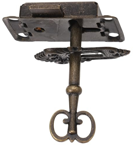 KALLORY Set Serrature Antiche per Armadietti con Chiave, Kit Serrature Vintage per Cassetti e Mobili, Serratura in Lega di Ferro e Zinco 53x26mm per Mobili D’epoca e Credenze