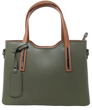 Chicca Borse Borsa a Mano Elegante Donna in Pelle Italiana Rigida Taglia Media con Tracolla
