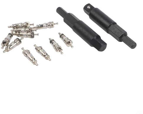 Kit de herramientas de extracción de núcleo de válvula con juego de llaves de servicio HVAC, adaptador hexagonal de doble tamaño para herramienta de montaje R410A R22 R134a, kit de reparación de aire