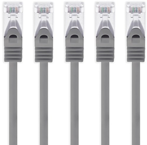 1aTTack.de 10m - grau - 5 Stück Cat7 Netzwerkkabel SFTP Patchkabel Lankabel Rohkabel 10GB/s - 500 Mhz konfektioniert mit 2 RJ45 Stecker Cat 6a