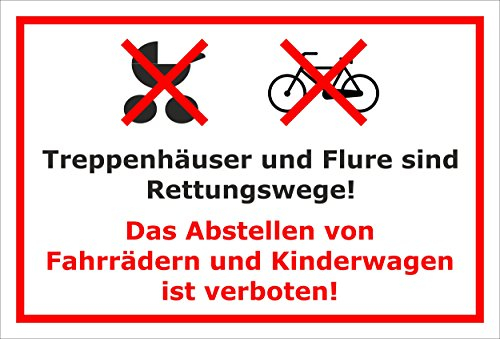 Melis-Folienwerkstatt Schild - Fahrräder abstellen - 30x20cm | Bohrlöcher | 3mm Aluverbund – S00050-036-B -20 Varianten