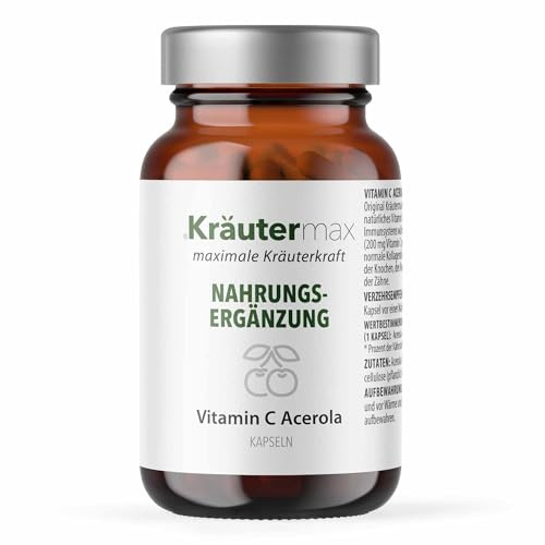 Vitamin C Acerola Hochdosiert | Natürliches Vitamin C mit Acerola Extrakt | Nach der Kräutermax Original Rezeptur 1 x 60 Stück