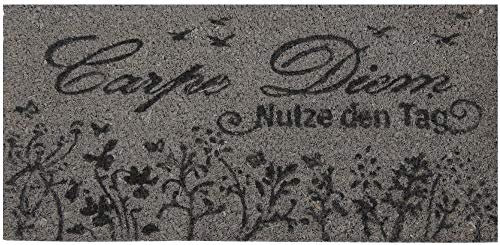 Bestgoodies Felpudo de fibra de coco gris 40 x 60 cm (Carpe Diem), otros diseños disponibles