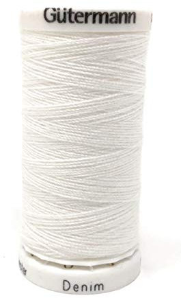 Gütermann Denim Polyester Nähgarn 100 Meter Jeansgarn pro Spule Weiß