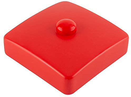 4 x PFOSTENKAPPE ROT ECKIG KUNSTSTOFF 91 x 91 MM