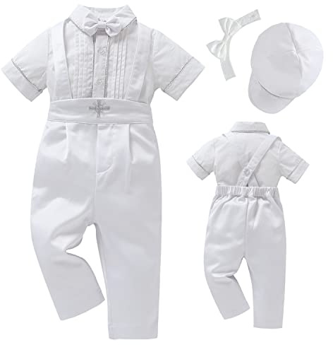 Booulfi Baptism Christening Outfits for Boys Birthday Outfit Baby Boy Gentleman Church Blessing Photoshoot Baby Boy Suits 3-6 Months
