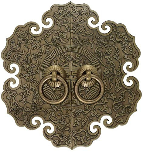 Antiker Türklopfer,Vintage-Messing,verschleißfest,rostfrei,rustikaler Türklopfer im Landhausstil,Möbelgriff,ideal für Möbel,Haustür,Garten,Bronzeschraube,Durchmesser:15 cm (Bronzeschraube,Durchmesser: